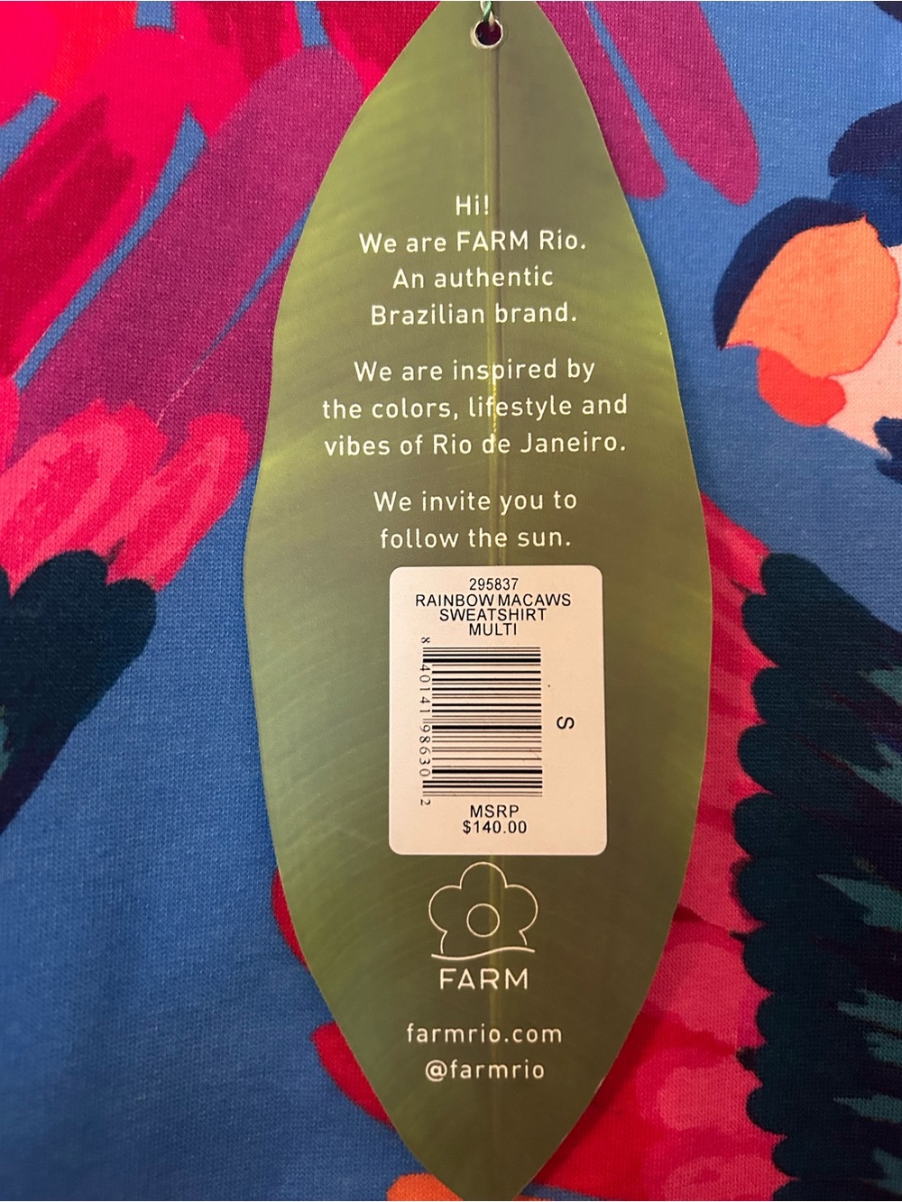 FARM Rio Multicolor Tropical Parrot Crewneck Sweatshirt - Picture 7 of 7